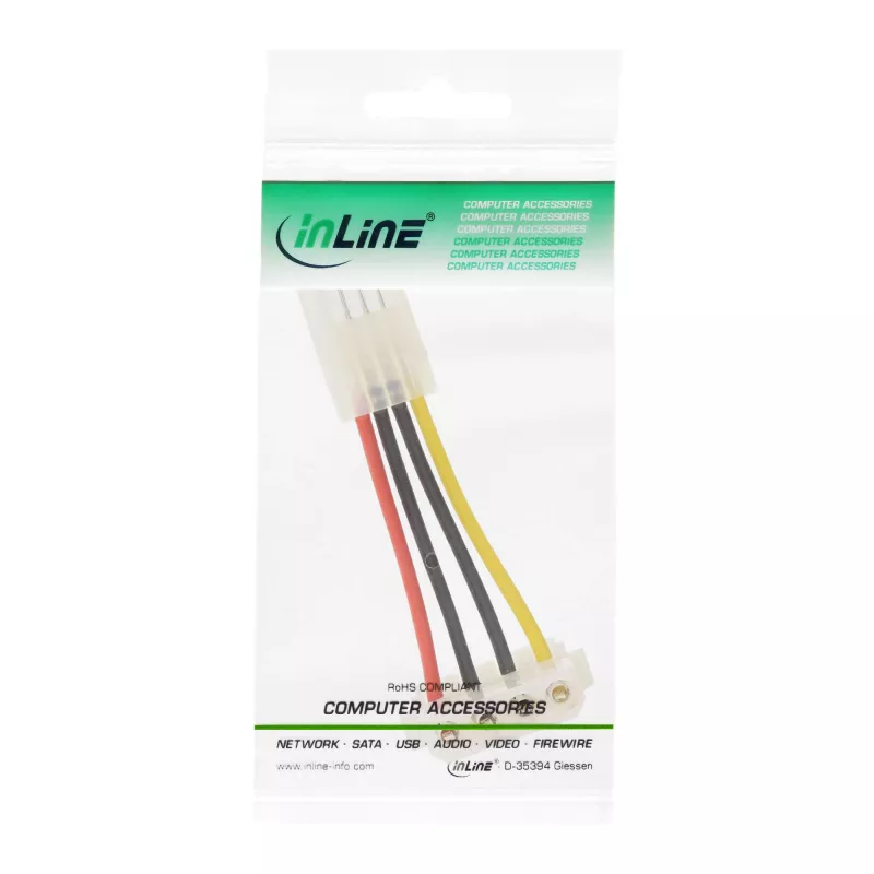 Adaptador de alimentação InLine interno fêmea Floppy / macho Molex 4 pinos 0,06 m