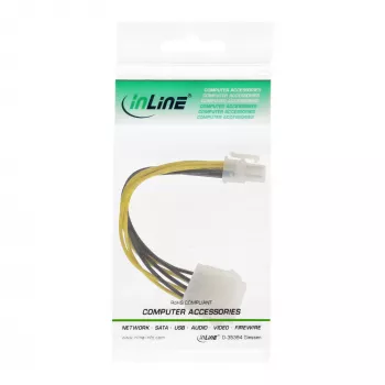 Adaptador de alimentação para placa-mãe InLine ATX 2.0/EPS 8 pinos / 12V ATX1.3 4 pinos 0,15m
