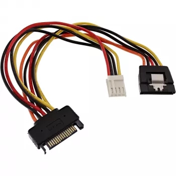 Cabo adaptador de alimentação SATA fêmea/macho + conector de alimentação Floppy 0,15 m InLine 29691