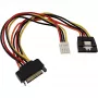 Cabo adaptador de alimentação SATA fêmea/macho + conector de alimentação Floppy 0,15 m InLine 29691