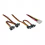 Cabo de alimentação interno em Y InLine 1x Molex / 4x SATA angular com bloqueios 0,40+0,55m