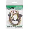 Cabo de alimentação interno em Y InLine 1x Molex / 4x SATA angular com bloqueios 0,40+0,55m