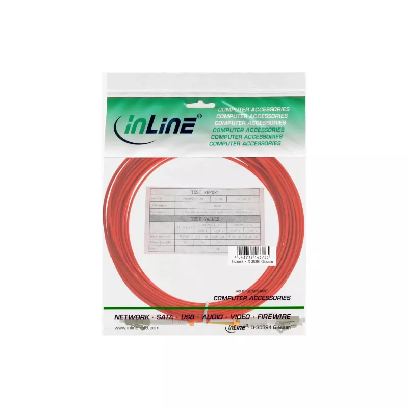 Cabo de fibra ótica duplex LC/LC InLine 88522 50/125µm OM2 5m