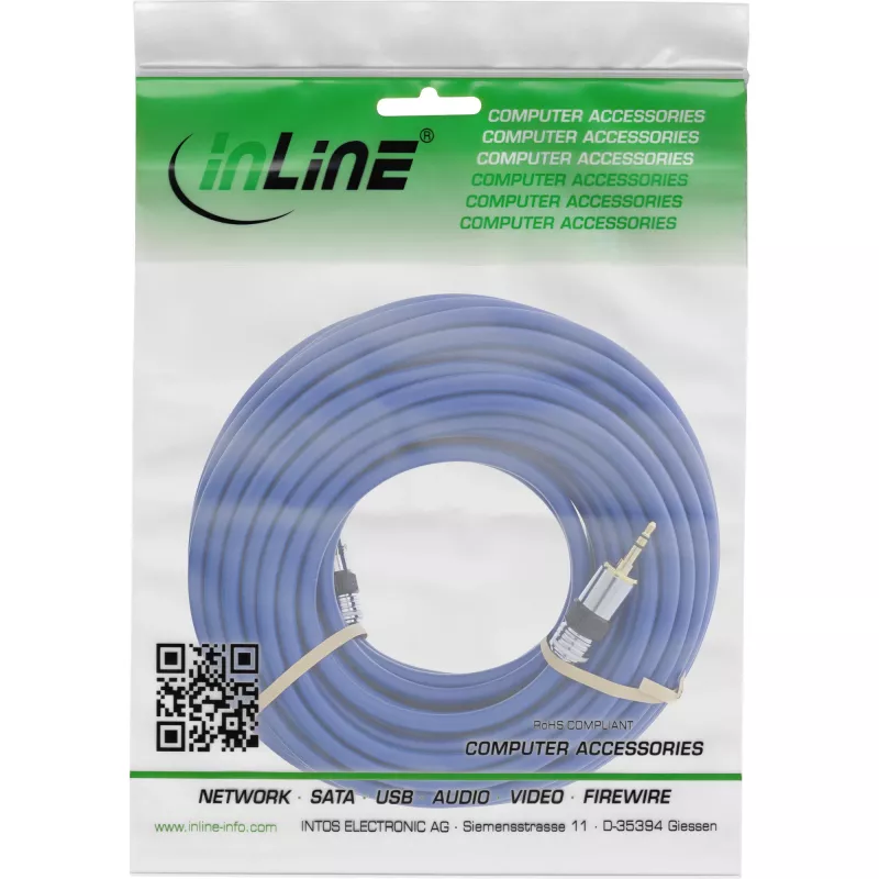 Cabo de áudio Premium InLine 3,5 mm jack ficha/ficha 0,5 m