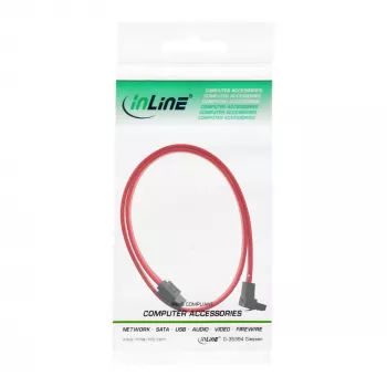 Cabo SATA InLine para ligações SATA 150 / 300 / 600 curvado com bloqueios 90° 0,7 m