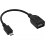 Cabo adaptador Micro-USB OTG InLine, ficha Micro-B para conector fêmea USB-A, 0,1 m