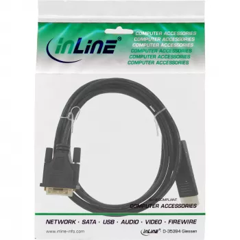 Cabo adaptador DisplayPort para DVI InLine 17114 1,5m preto
