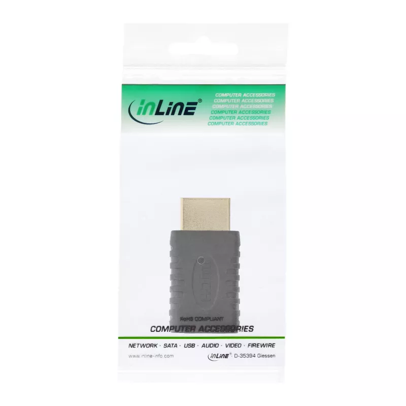 Adaptador HDMI InLine 17691G HDMI ficha / Mini HDMI conector fêmea dourado