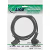 Cabo de alimentação InLine, CEE 7/7 curvado / IEC C13 de 3 pinos curvado à esquerda, preto, 1m