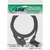 Cabo de alimentação InLine, CEE 7/7 curvado / ficha IEC C13 de 3 pinos curvada, 1 m