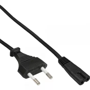 Cabo de alimentação InLine, ficha Euro / ficha Euro8, preto, 1 m