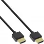 Cabo HDMI High Speed InLine com Ethernet, AM/AM, superfino, preto/dourado, 1 m