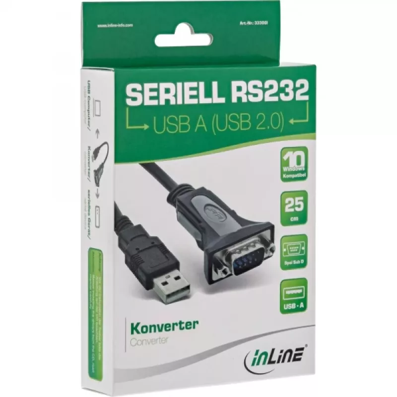 Cabo adaptador USB 2.0 para série InLine 33306I 0,25 m preto
