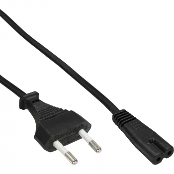 Cabo de alimentação InLine Suíça ficha CEE7/16 para Euro8 C7, preto, 1,8 m