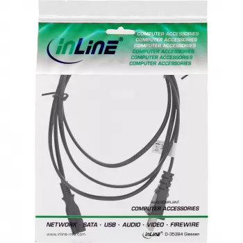Cabo de alimentação InLine ficha China para Euro8 IEC-C7, preto, 1,8 m
