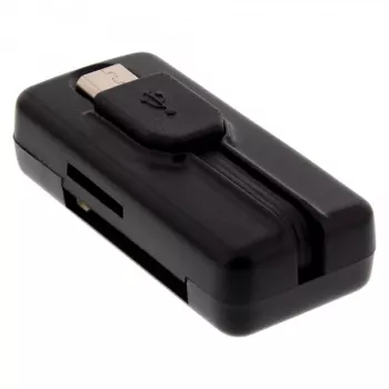 Leitor de cartões OTG InLine Dual Flex para SD, microSD com porta USB e 2 slots para cartões