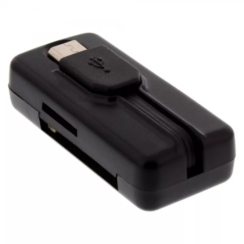Leitor de cartões OTG InLine Dual Flex para SD, microSD com porta USB e 2 slots para cartões