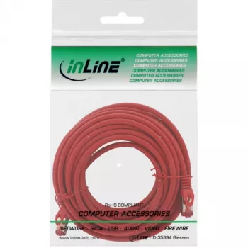 Cabo de rede S/FTP PiMF Cat.6 250MHz cobre isento de halogéneos vermelho 15 m InLine