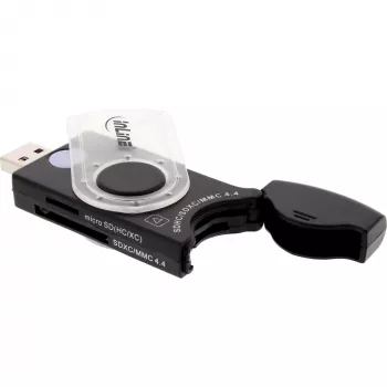 Leitor de cartões móvel USB 3.0 InLine com 2 slots para SD SDHC SDXC microSD