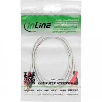 Cabo de áudio InLine 2x ficha RCA macho/macho branco / dourado 5 m
