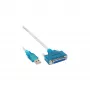 Cabo de impressora USB InLine 33397I 1,8 m ficha Type-A para conector fêmea DB25