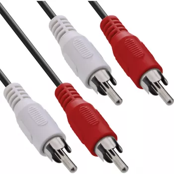 Cabo de áudio InLine, 2x RCA M/M 10 m, macho, 2 x RCA, macho, 10 m, preto