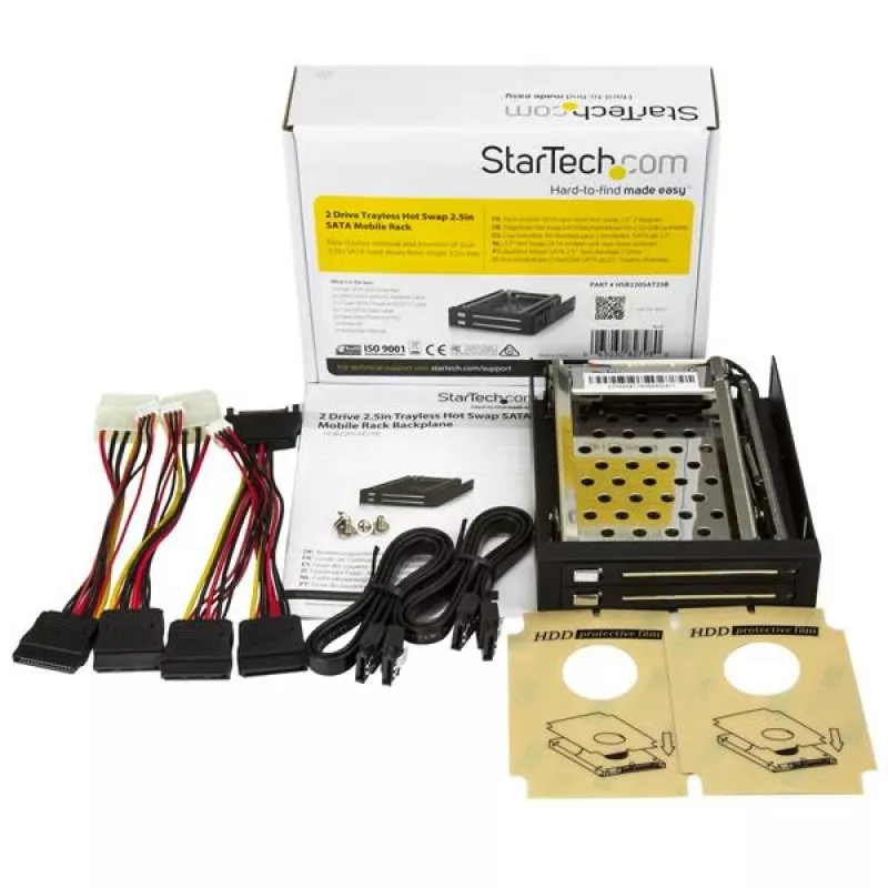 Backplane de baía móvel SATA hot swap sem bandeja StarTech.com para 2 unidades de 2,5 polegadas