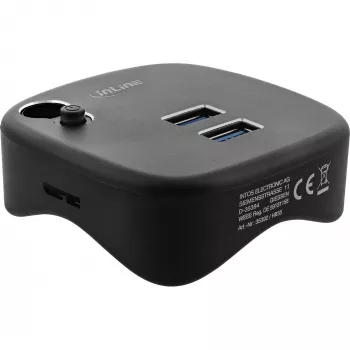 Multiport USB 3.0 InLine, 2x USB-A, RJ45, leitor de cartões SD/MicroSD, preto