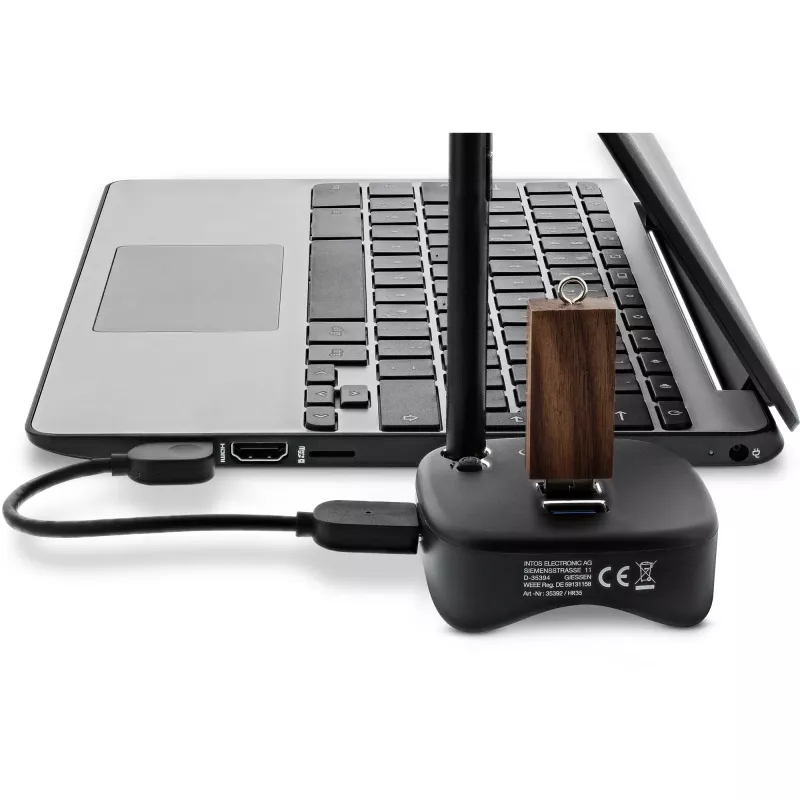 Multiport USB 3.0 InLine, 2x USB-A, RJ45, leitor de cartões SD/MicroSD, preto