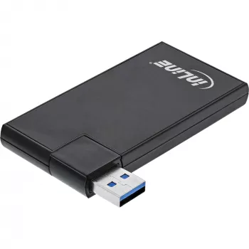 Hub USB 3.0 rotativo InLine, 4 portas, preto