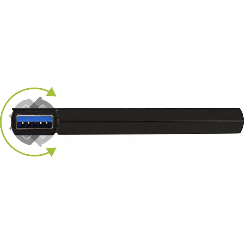Hub USB 3.0 rotativo InLine, 4 portas, preto