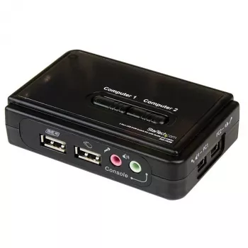 Kit de switch KVM USB de 2 portas preto StarTech.com com áudio e cabos