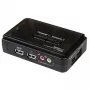 Kit de switch KVM USB de 2 portas preto StarTech.com com áudio e cabos