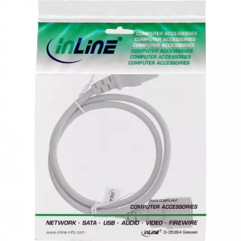 Extensão de cabo de alimentação InLine, C13 / C14, cinzento, 1,5 m