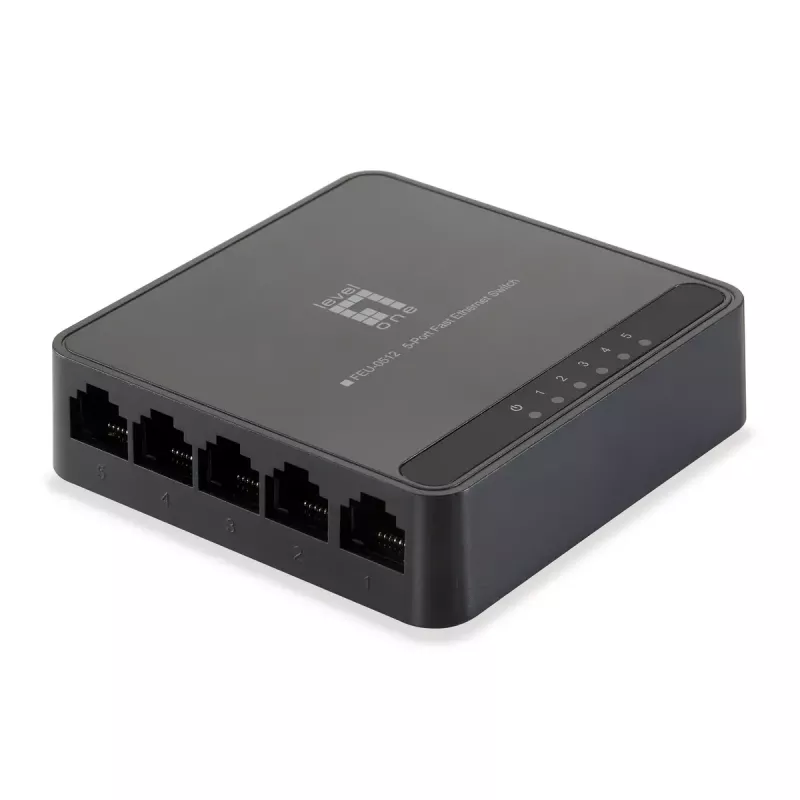Switch de rede LevelOne FEU-0512 Fast Ethernet 10/100 preto