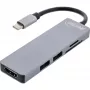 Multihub InLine USB 3.2 Gen.1, 2x USB-A, HDMI 4K/30Hz, leitor de cartões, alumínio, cinzento