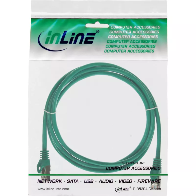 Cabo de rede InLine SF/UTP Cat.5e verde 2 m