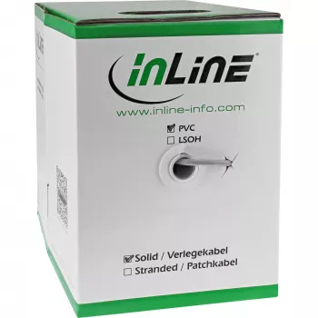 Cabo de instalação maciço InLine F/UTP Cat.5e AWG24 CCA PVC 100 m