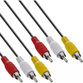 Cabo AV InLine 3x RCA macho/macho 2 m, 3 x RCA, 2 m, preto