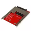 StarTech.com SAT32MSAT257 adaptador / conversor de SSD mSATA para SATA de 2,5 polegadas, SATA de 22 pinos, 6 Gbit/s, preto, vermelho, prateado