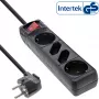 Régua de tomadas InLine, 4 tomadas, 2x CEE7/3 + 2x Euro CEE 7/16, preto, 5 m