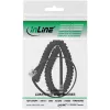 Cabo espiral para telefone InLine, RJ10 4P4C M/M, preto, máx. 4 m