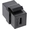 Módulo encaixável USB 3.1 InLine, conector USB-C fêmea/fêmea, caixa preta
