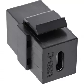 Módulo encaixável USB 3.1 InLine, conector USB-C fêmea/fêmea, caixa preta