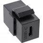 Módulo encaixável USB 3.1 InLine, conector USB-C fêmea/fêmea, caixa preta