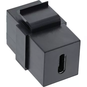 Módulo encaixável USB 3.1 InLine, conector USB-C fêmea/fêmea, caixa preta