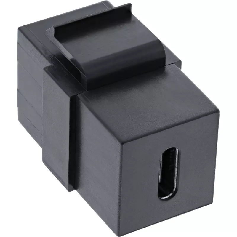 Módulo encaixável USB 3.1 InLine, conector USB-C fêmea/fêmea, caixa preta