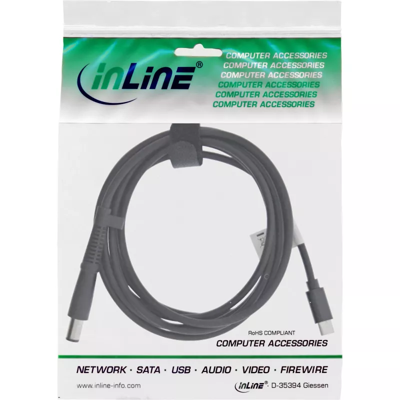 Cabo de carregamento InLine USB-C para portátil HP (redondo/grande), 2 m