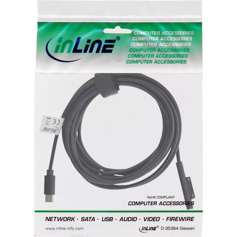 Cabo de carregamento InLine USB-C para Surface, 2 m