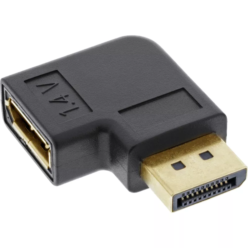 Adaptador DisplayPort InLine, conector DisplayPort macho / fêmea em ângulo reto